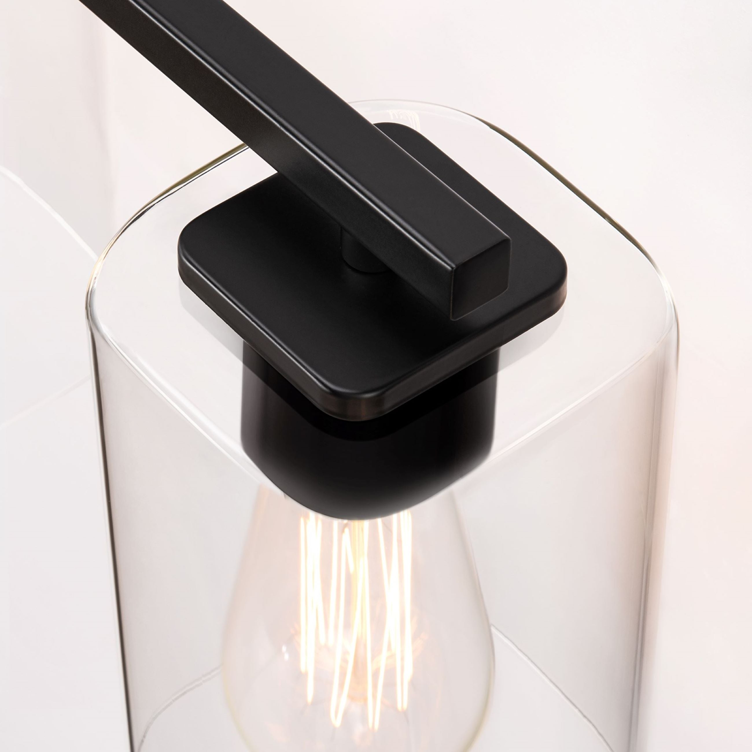 Applique de salle de bain KAWOTI à 3 lampes avec abat-jour rectangulaire en verre