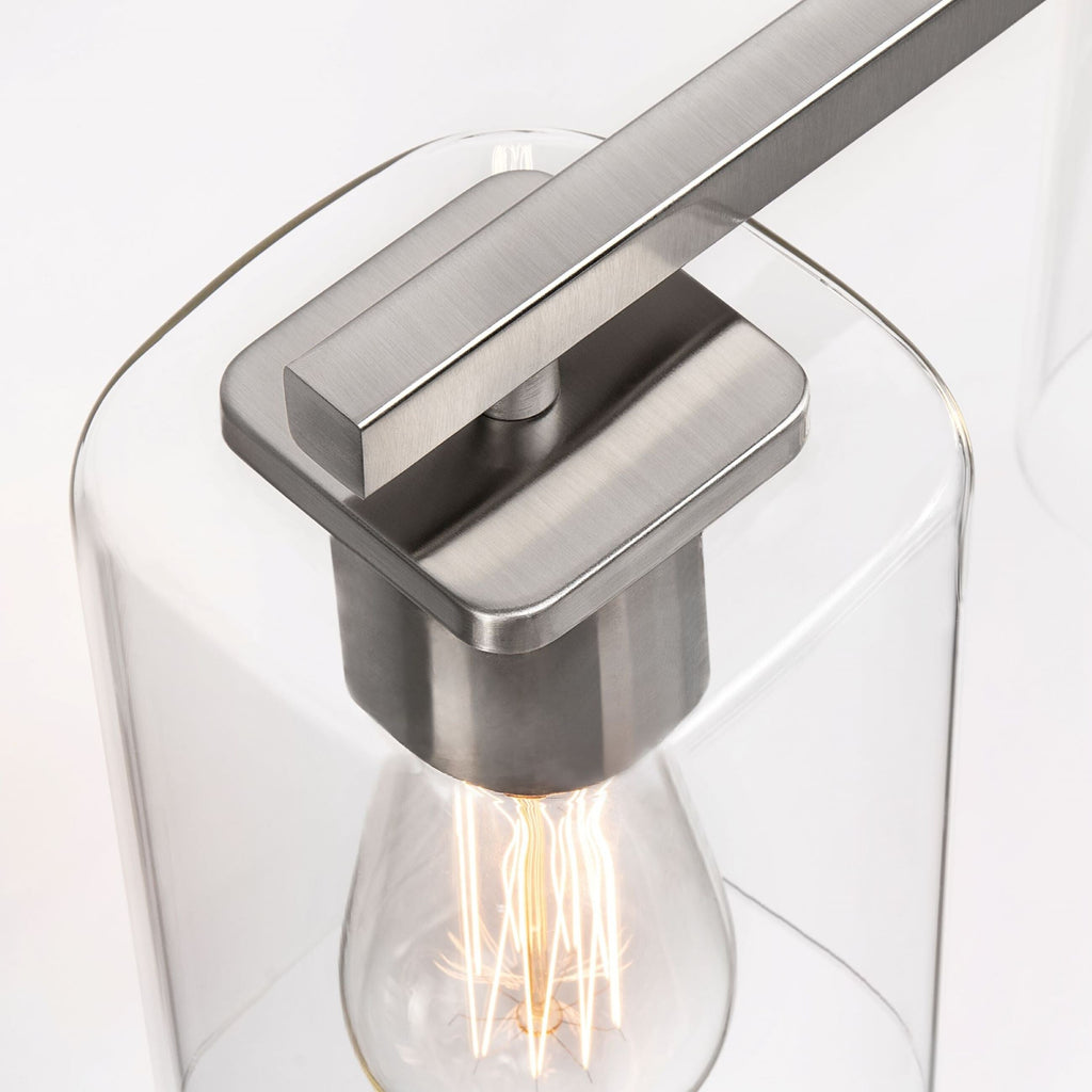 Applique de salle de bain KAWOTI à 3 lampes avec abat-jour rectangulaire en verre