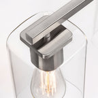Applique de salle de bain KAWOTI à 3 lampes avec abat-jour rectangulaire en verre