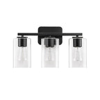 Applique de salle de bain KAWOTI à 3 lampes avec abat-jour rectangulaire en verre