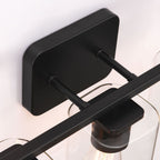 Applique de salle de bain KAWOTI à 3 lampes avec abat-jour rectangulaire en verre