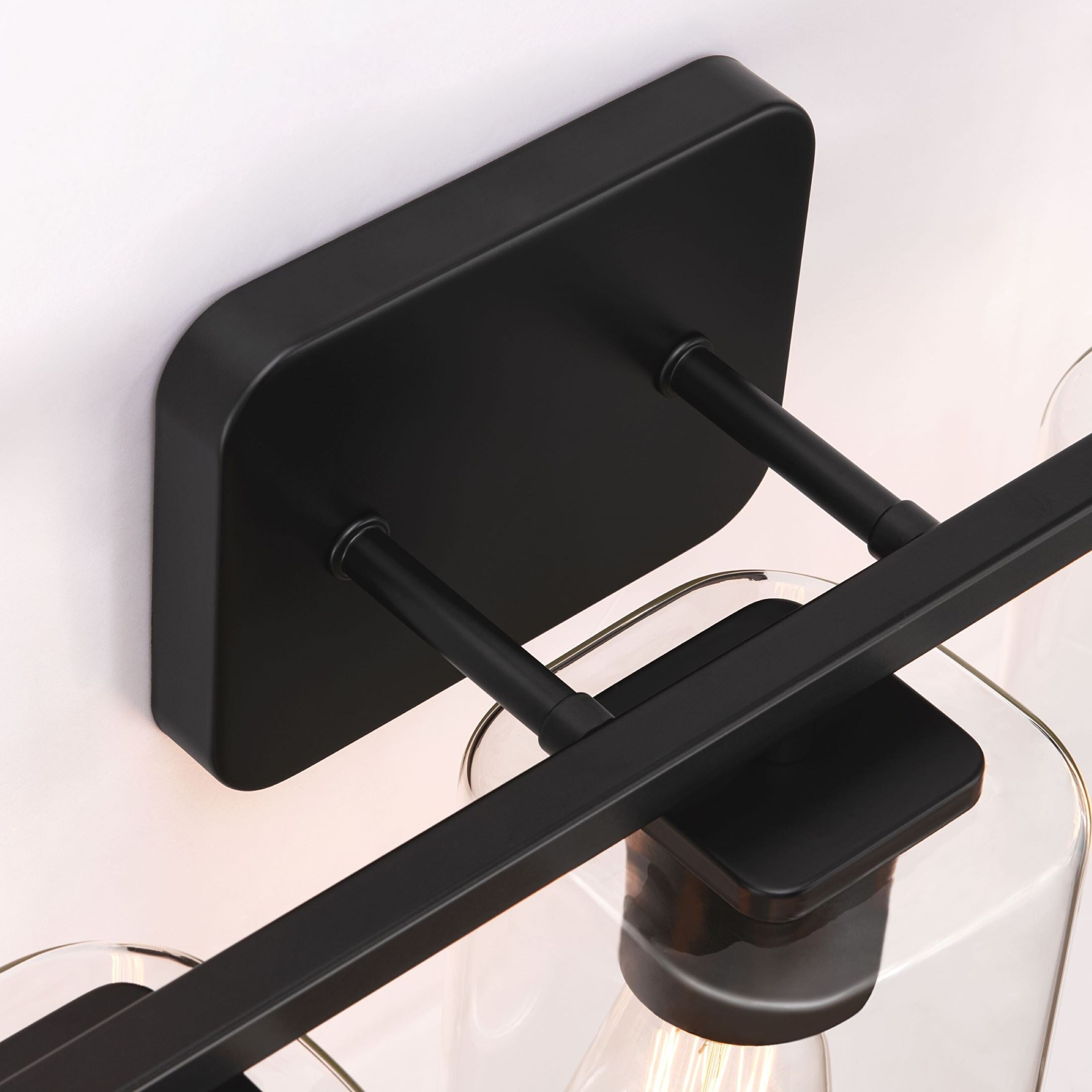 Applique de salle de bain KAWOTI à 3 lampes avec abat-jour rectangulaire en verre