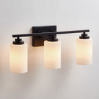 Applique de salle de bain KAWOTI à 3 lampes à intensité variable avec verre blanc givré
