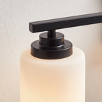 Applique de salle de bain KAWOTI à 3 lampes à intensité variable avec verre blanc givré