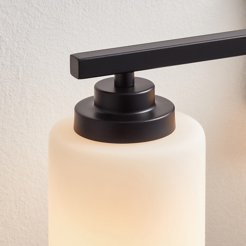 Applique de salle de bain KAWOTI à 3 lampes à intensité variable avec verre blanc givré