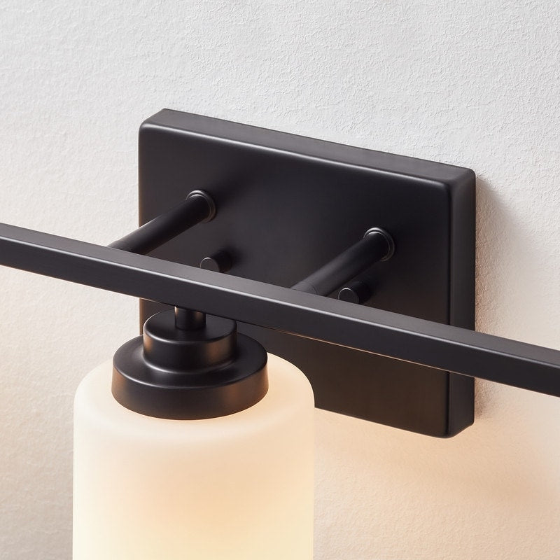 Applique de salle de bain KAWOTI à 3 lampes à intensité variable avec verre blanc givré