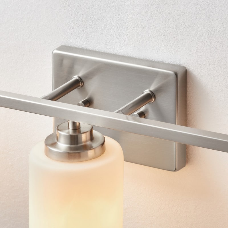 Applique de salle de bain KAWOTI à 3 lampes à intensité variable avec verre blanc givré