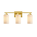 Applique de salle de bain KAWOTI à 3 lampes à intensité variable avec verre blanc givré