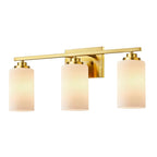 Applique de salle de bain KAWOTI à 3 lampes à intensité variable avec verre blanc givré