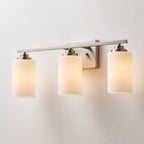 Applique de salle de bain KAWOTI à 3 lampes à intensité variable avec verre blanc givré