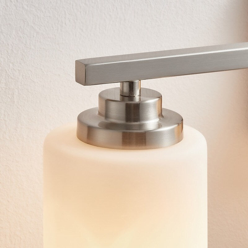 Applique de salle de bain KAWOTI à 3 lampes à intensité variable avec verre blanc givré