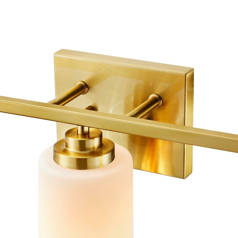 Applique de salle de bain KAWOTI à 3 lampes à intensité variable avec verre blanc givré