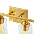 Applique de salle de bain KAWOTI à 4 lampes avec abat-jour en verre transparent