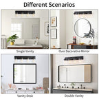 Applique de salle de bain KAWOTI à 4 lampes avec abat-jour en verre transparent