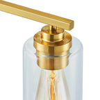 Applique de salle de bain KAWOTI à 4 lampes avec abat-jour en verre transparent