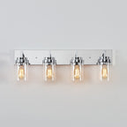 Applique de salle de bain KAWOTI à 4 lampes avec abat-jour en verre transparent