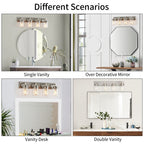 Applique de salle de bain KAWOTI à 4 lampes avec abat-jour en verre transparent