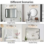Applique de salle de bain KAWOTI à 4 lampes avec abat-jour en verre transparent