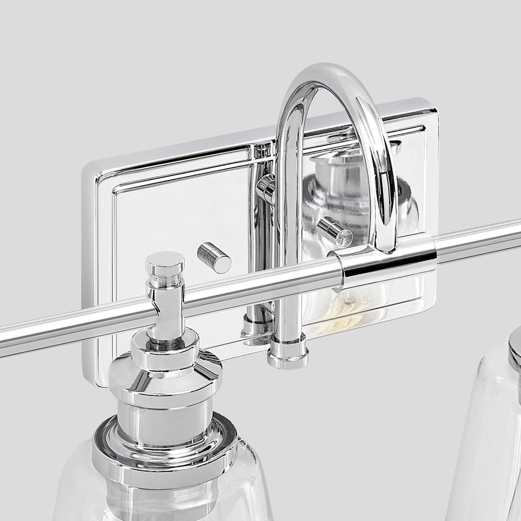 Applique de salle de bain KAWOTI à 4 lumières avec abat-jour en verre