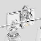 Applique de salle de bain KAWOTI à 4 lumières avec abat-jour en verre