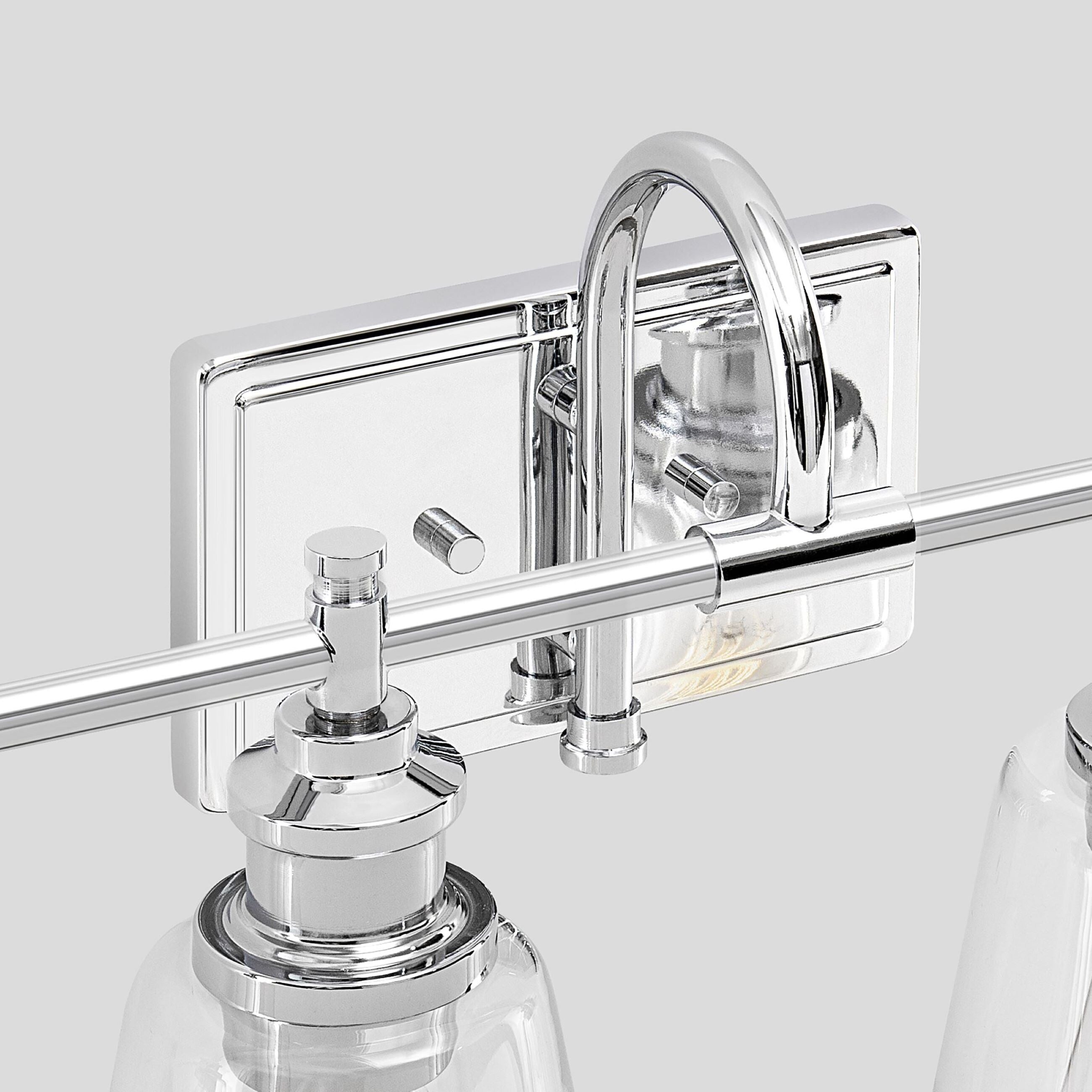 Applique de salle de bain KAWOTI à 4 lumières avec abat-jour en verre