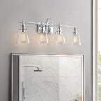 Applique de salle de bain KAWOTI à 4 lumières avec abat-jour en verre
