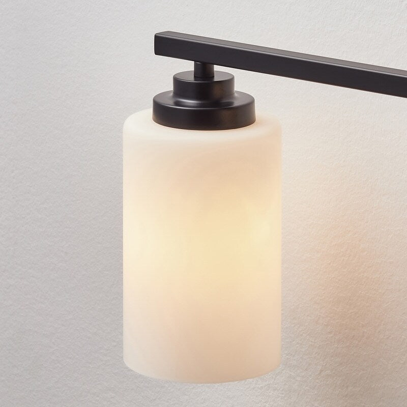 Applique de salle de bain KAWOTI à 4 lampes à intensité variable avec verre blanc givré