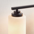 Applique de salle de bain KAWOTI à 4 lampes à intensité variable avec verre blanc givré