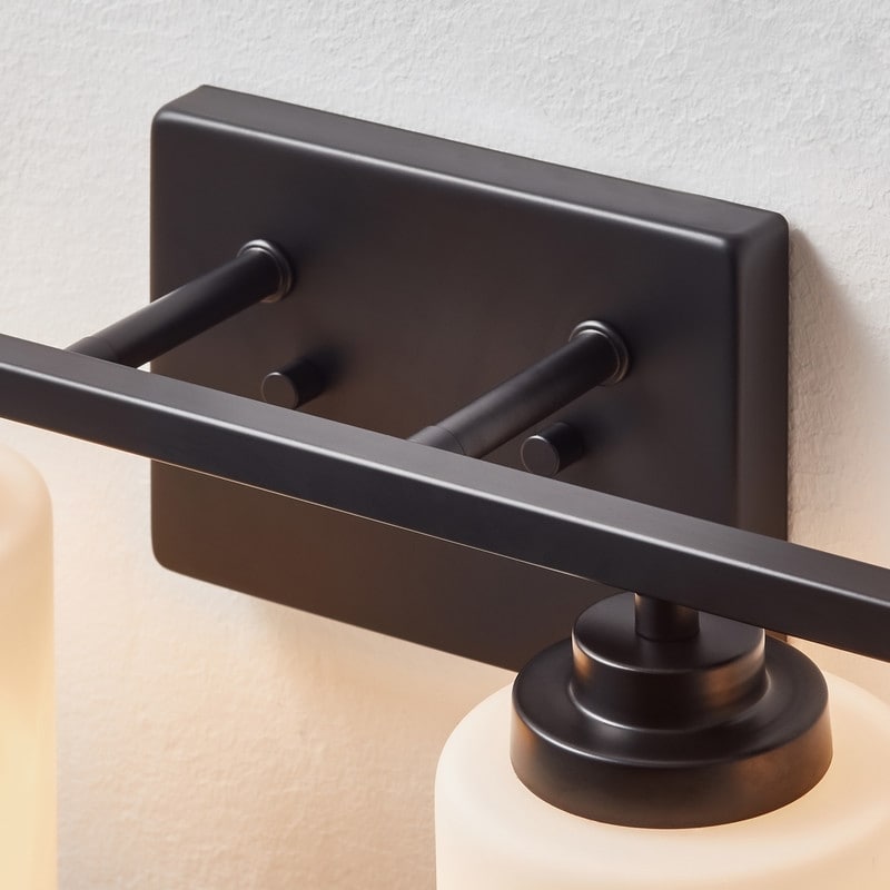 Applique de salle de bain KAWOTI à 4 lampes à intensité variable avec verre blanc givré