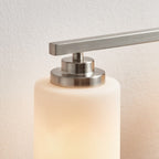 Applique de salle de bain KAWOTI à 4 lampes à intensité variable avec verre blanc givré