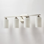 Applique de salle de bain KAWOTI à 4 lampes à intensité variable avec verre blanc givré