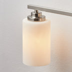 Applique de salle de bain KAWOTI à 4 lampes à intensité variable avec verre blanc givré