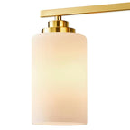 Applique de salle de bain KAWOTI à 4 lampes à intensité variable avec verre blanc givré