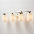 Applique de salle de bain KAWOTI à 4 lampes à intensité variable avec verre blanc givré