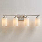 Applique de salle de bain KAWOTI à 4 lampes à intensité variable avec verre blanc givré