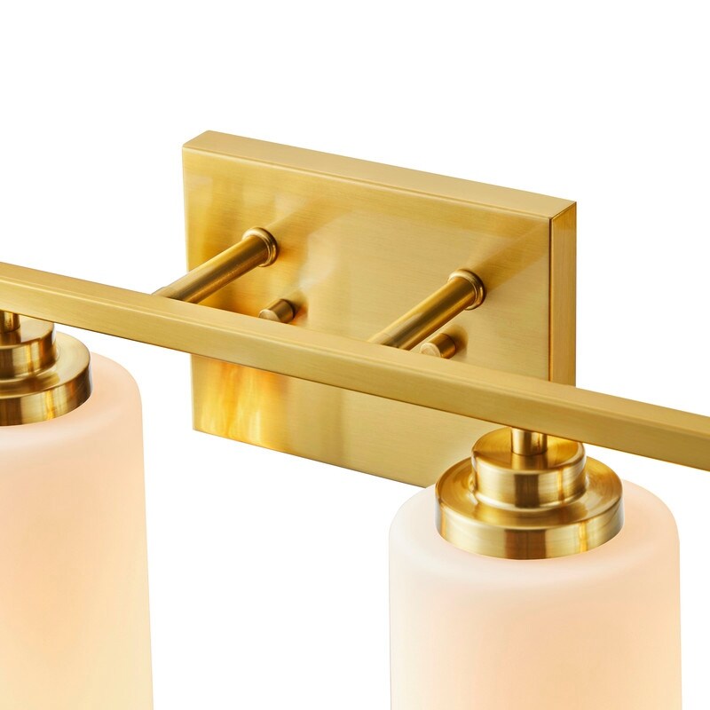 Applique de salle de bain KAWOTI à 4 lampes à intensité variable avec verre blanc givré