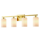 Applique de salle de bain KAWOTI à 4 lampes à intensité variable avec verre blanc givré