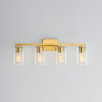 Applique de salle de bain moderne KAWOTI 29 pouces à 4 lumières avec abat-jour en verre transparent