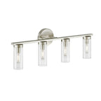 Applique de salle de bain moderne à 4 lumières KAWOTI à intensité variable avec verre transparent