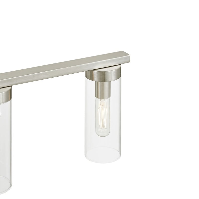 Applique de salle de bain moderne à 4 lumières KAWOTI à intensité variable avec verre transparent