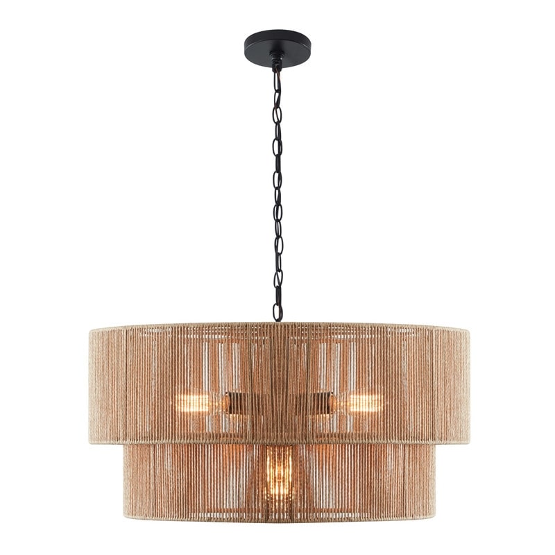 Suspension bohème KAWOTI largeur 26, 5 lumières et 4 niveaux