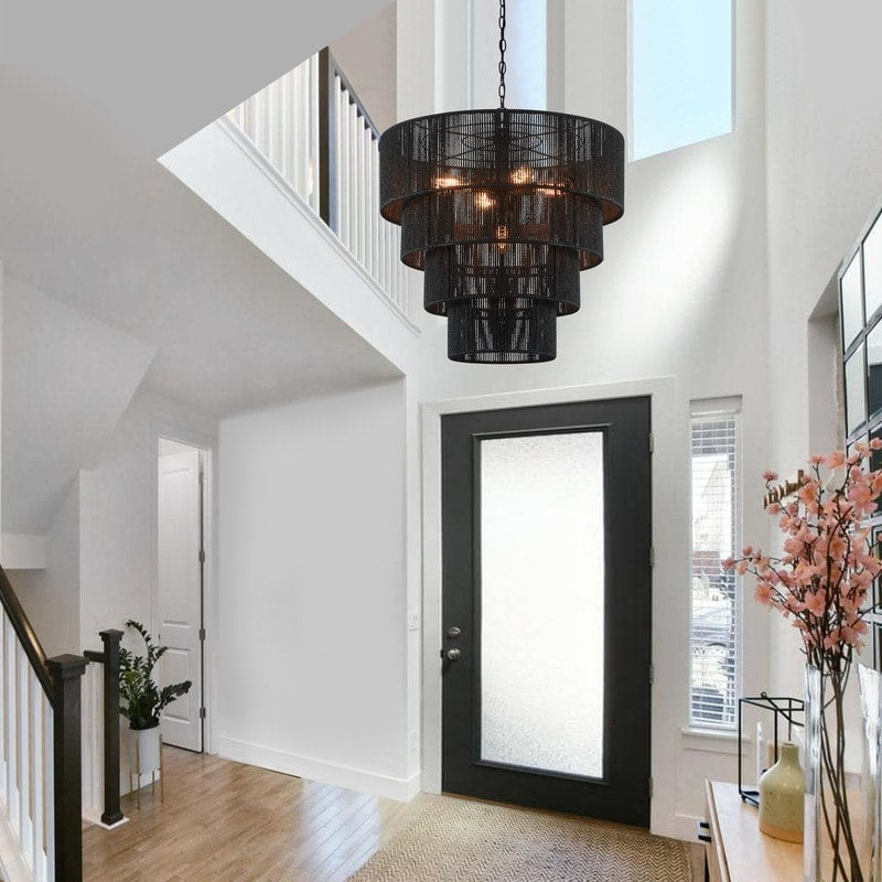Suspension bohème KAWOTI largeur 26, 5 lumières et 4 niveaux
