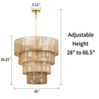 Suspension bohème KAWOTI largeur 26, 5 lumières et 4 niveaux