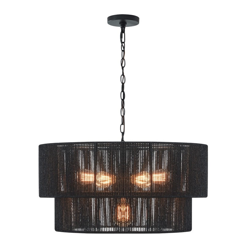 Suspension bohème KAWOTI largeur 26, 5 lumières et 4 niveaux