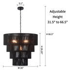 Suspension bohème KAWOTI largeur 26, 5 lumières et 4 niveaux