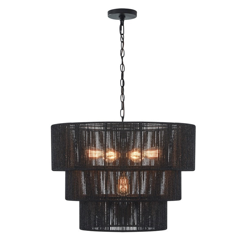 Suspension bohème KAWOTI largeur 26, 5 lumières et 4 niveaux