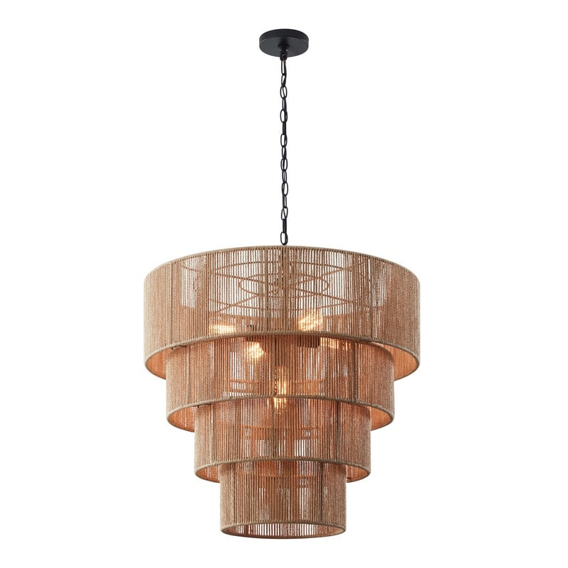 Suspension bohème KAWOTI largeur 26, 5 lumières et 4 niveaux