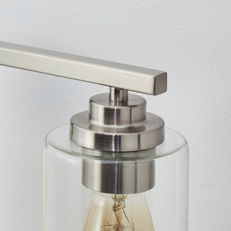 Applique de salle de bain KAWOTI à 5 lumières à intensité variable avec abat-jour en verre transparent