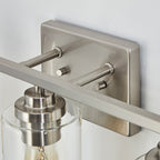 Applique de salle de bain KAWOTI à 5 lumières à intensité variable avec abat-jour en verre transparent