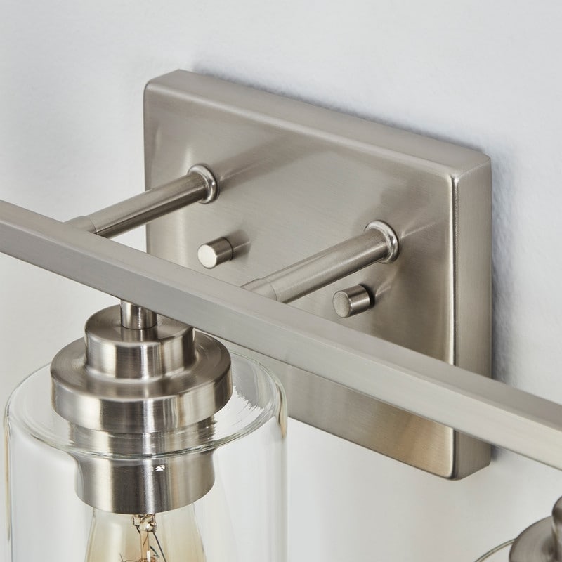 Applique de salle de bain KAWOTI à 5 lumières à intensité variable avec abat-jour en verre transparent